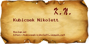 Kubicsek Nikolett névjegykártya