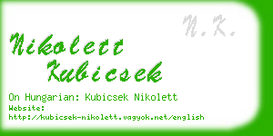 nikolett kubicsek business card